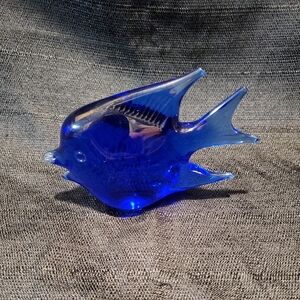 Blue Glass Fish Figurine